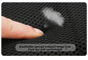 Macro shot of breathable mesh padding on the anti-theft sling bag for back comfort