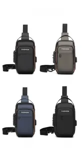 Four colors of anti-theft sling bags with USB port and three-digit combination lock
