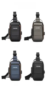 Detailed grid of anti-theft chest bags with USB ports and password locks in four colors