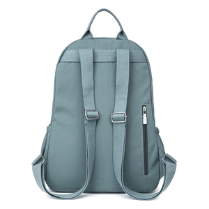 Sac à dos en nylon imperméable gris bleu avec bretelles réglables et poche antivol dos