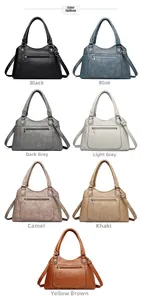Detailed view of large PU leather tote bag available in seven classic elegant colors