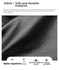 Détail du simili cuir noir imperméable avec grain de litchi pour des sacs durables
