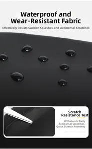 Waterproof and scratch-resistant high-density fabric detail of black crossbody bag