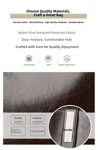 Detail of deep brown leather bag showing water-resistant texture and silver metal buckle