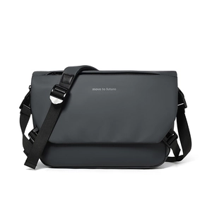 Men Large Capacity Messenger Bag Waterproof Coated Fabric Minimalist Outdoor Sport Crossbody Bag With Adjustable Strap