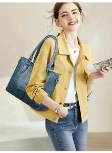 Detailansicht der dunkelblauen PU-Leder-Tote-Bag mit feiner Lychee-Textur und stabilen Griffen