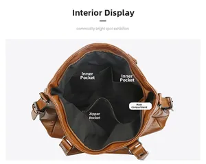 Structure interne du grand sac cabas montrant le compartiment principal et les poches