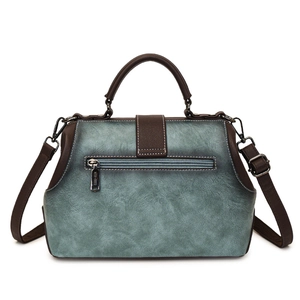 Retro Chinese style handbag with peony texture, contrast color handle and shoulder strap