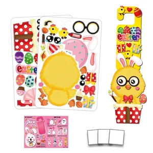 Kit de suspension de porte de Pâques avec autocollants d'œufs et cartes de lapin