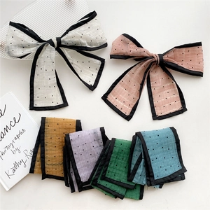 Polka dot silk ribbons for hair and bags, light translucent fabric in multiple colors