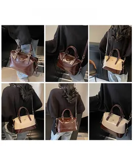 Multiple carrying styles showing crossbody and handheld large capacity pillow bags