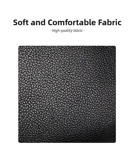 Detailed view of the soft black pebble grain leather texture with premium fabric feel