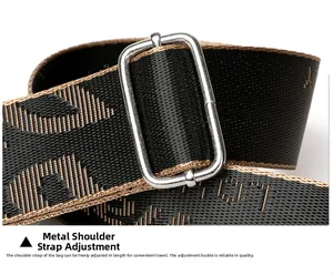 Macro shot of adjustable high-density nylon strap with geometric pattern and silver buckle