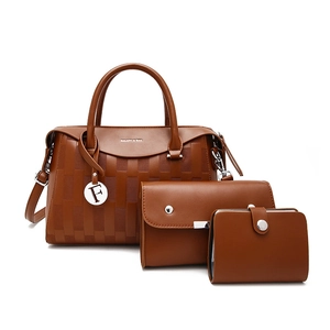 Sac à Main Femme en Cuir PU Avec Pochette Et Portefeuille Texture Tissée Sac Cabas Quotidien Bureau Sac à Bandoulière Mode
