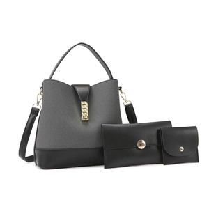 Women Bucket Bag Shoulder Crossbody Handbag With Clutch Wallet PU Leather Fabric Texture Simple Elegant Casual