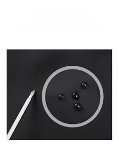 Detail of durable water-repellent fabric showing scratch resistance and water droplets