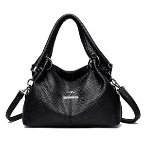 Women Shoulder Bag Handbag Lychee Pattern PU Leather Large Capacity Versatile Retro Elegant Tote With Detachable Strap