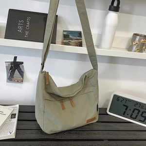 Large Capacity Messenger Crossbody Bag Nylon Water Resistant Multi Pocket Japanese Leisure Style For Women And Men Commute