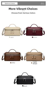Matrix view of rectangular lychee pattern leather bags with dual metal zippers and straps