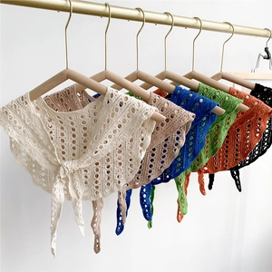 Polka dot hollow knit shawl wrap for women available in six stylish colors