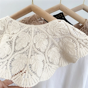 Women hollow leaf pattern knit shawl wrap in beige khaki and black color options