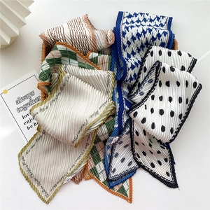 Pleated long scarves for women in various elegant patterns and artistic textures