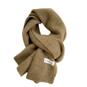 Écharpe d'hiver épaisse en tricot kaki pour hommes et femmes avec texture douce en cachemire