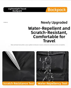 Detail of high-density water-resistant and scratch-resistant fabric on black backpack