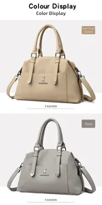 Vue détaillée des sacs cabas kaki et gris avec texture grainée et options de poignées