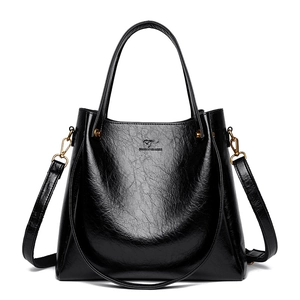 Large Capacity Women Tote Bag PU Leather Detachable Shoulder Strap Vintage Handbag Work Daily Commute Elegant Crossbody