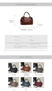 Detailed dimensions showing 37cm width and 24cm height of this soft PU leather tote bag