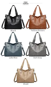 Aperçu détaillé des sacs cabas en simili cuir disponibles en cinq divers coloris