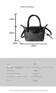 Guide détaillé des tailles pour mini sac seau en PU avec bandoulière réglable