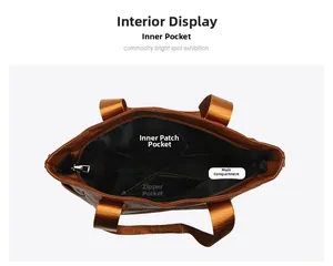Top view of large tote bag interior showing main compartment and zipper pocket