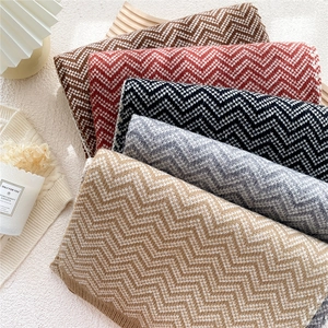 Classic herringbone patterned winter knit scarf available in five warm cozy colors