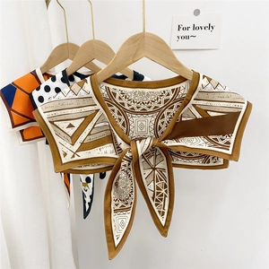 Decorative silk shawl scarves for women featuring polka dot and floral print patterns