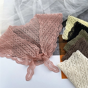 Lace triangle scarf for women with elegant hollow embroidery in six assorted colors