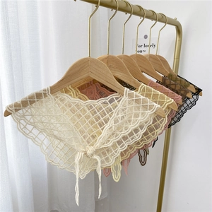 Lace Hollow Out Grid Scarf Decorative Fake Collar Scalloped Edge Bow Tie Mesh Neck Wrap Hair Band Accessory For Women