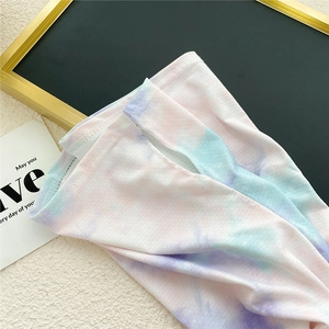 Cache-cou en soie glacée tie-dye respirant avec texture côtelée pour le sport extérieur