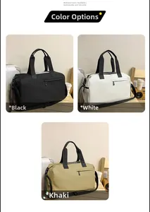 Sacs de voyage imperméables noir, blanc et kaki avec bandoulières réglables amovibles