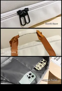 Detailansicht der Oxford-Reisetasche mit Doppelreißverschluss und internen Staufächern