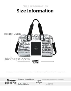 Sac de voyage en tissu Oxford avec comparatif de taille iPad Air et dimensions 52x35x22cm