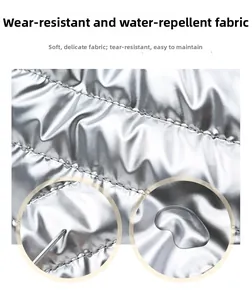 Détail du tissu Oxford argenté résistant à l'eau montrant la technologie anti-rayures