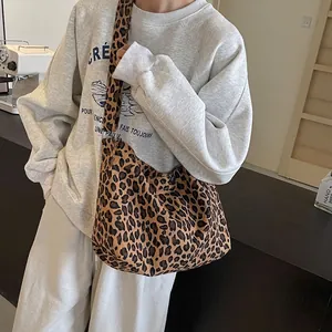 Borsa Tote In Tela Di Grande Capacità Stampa Leopardata Zebra Tracolla Larga Regolabile Borsa A Tracolla Per Donna