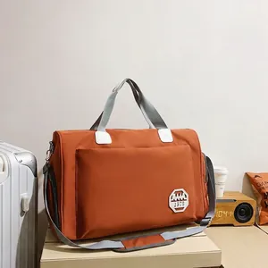 Sac De Voyage Tissu Oxford Grande Capacité Imperméable Fitness Main Bandoulière Avec Compartiment À Chaussures