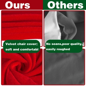 Close-up comparison of premium red velvet chair cover fabric texture and density