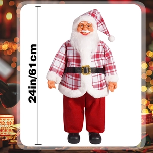Close-up of a 24 inch standing Santa Claus figure with size marking 61cm for Christmas