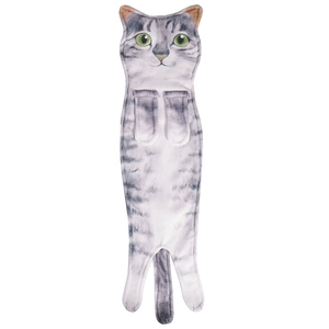 Asciugamano gatto tigrato grigio da appendere con stampa realistica e assorbente