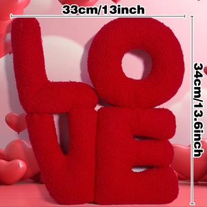 Creative red LOVE letter plush pillow and decorative cushion for home decor and Valentine's Day
