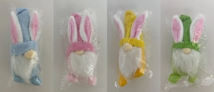 Easter gnome plush dolls with rabbit ears in blue, pink, yellow, and green colors